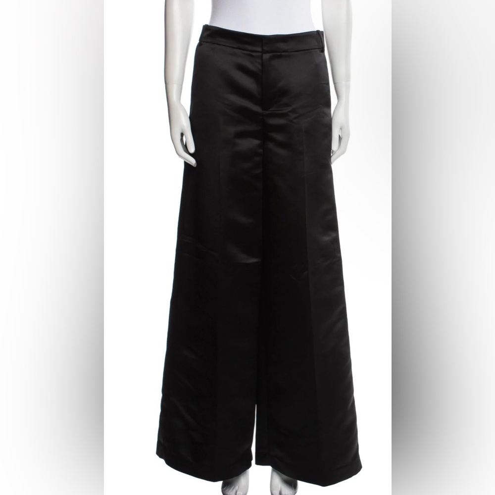 Tibi Black Wide-Leg Women's Pants